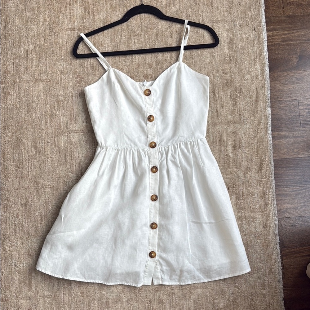 NWOT Reformation White Button-Down Sundress